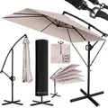 KESSER® Ampelschirm Holly Sonnenschirm Rechteckig mit und ohne LED Solar inkl. Abdeckung + Windsicherung mit Kurbel   Kurbel-Schirm mit Ständer UV-Schutz Aluminium Wasserabweisend Ø350cm Gartenschirm
