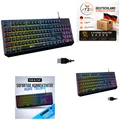 KLIM Chroma Gaming Tastatur QWERTZ DEUTSCH – USB Kabel, RGB Bele