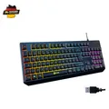 KLIM Chroma Gaming Tastatur QWERTZ DEUTSCH – USB Kabel, RGB Bele