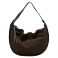 Marc O'Polo Leder Schultertasche Umhängetasche Aamu Hobo Bag Shaded Brown dunkelbraun - Dunkelbraun