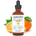 PURA D'OR 20% Vitamin C Serum Premium Professional Grade (118 ml) für Gesicht und Augen Vollständigste Formel Hyaluronsäure, Vitamin E und Arganöl, Behandlung von dunklen Flecken, Akne, Falten, Männern und Frauen