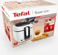Tefal Super Uno FR3140. Produkttyp: Fritteuse, Friteusenkapazität: 1,5 kg, Öl-Füllmenge: 2,2 l. Produktfarbe: Weiß, Steuerung: Tasten (FR 3140)
