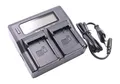 vhbw Dual Ladegerät kompatibel mit Panasonic Lumix DC-GX800, DC-GX800K Kamera Camcorder/Akku - Ladeschale mit Display, Ladestandsanzeige