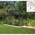 Halls Gewächshaus Popular 5,0 m² Schwarz mit 3 mm Sicherheitsglas + Fundament