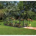 Halls Gewächshaus Popular 5,0 m² Schwarz mit 3 mm Sicherheitsglas