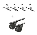 VDP Dachträger (Für Ihren AlfaRomeo 147 3 Türer 2000-2010, Dachträger und vier Fahrradträger/Fahrradhalter im Set), 4x Fahrradträger ORION + Dachträger Original Stahl kompatibel mit Alfa Romeo 147 3 Türer 2000-2010