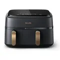PHILIPS NA352/04 Airfryer Dual Basket Heißluftfritteuse 9L Volumen, inkl. Grillrost & Spieße NA352/04