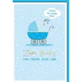 Verlag Dominique Grußkarten Geburt - Baby - Freudiges Ereignis - Karte mit Umschlag - Kinderwagen