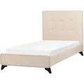 Beliani Polsterbett, Beige, Textil, 90x200 cm, Schlafzimmer, Betten, Polsterbetten
