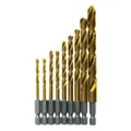 BOSCH TI9IM 9-teiliges sortiertes Set Titan-Nitrid-beschichtete Metallbohrer mit mitgeliefertem Koffer, schlagfest mit schlagfestem Sechskantschaft, ideal für schwere Kohlenstoffstähle, Leichtmetall,