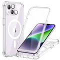 ESR für iPhone 14 Hülle, Kompatibel mit MagSafe, 360 Grad Schutzhülle Stoßfest Militärnorm Magnetische Handyhülle mit Kameraschutz, Klar