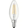 LED-Filament "BASE", Kerze, 4W ersetzt 40W, E14, Warmweiß, klar, 2 Stück (00217803)
