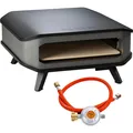 COZZE Pizzaofen 17" Gas inkl. Druckminderer Schlauch Ofen Pizza Schwarz NEU&OVP