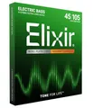 Elixir® Saiten Nickel-Wound 4-str. E-Basssaiten mit NANOWEB® Beschichtung, Extra Long Scale, Light/Medium (.045-.105)
