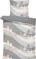 Bettwäsche 155x220 cm Rentiere Winterlandschaft Biber Winter Flanell Baumwolle