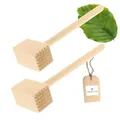 2x HOFMEISTER® Fleischhammer, 100% Naturprodukt, 28 cm, ohne Plastik, stabiler Fleischklopfer klopft jedes Schnitzel weich, massiver Fleischplattierer, Schnitzelklopfer