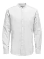 ONLY & SONS Herren Freizeit Hemd ONSCAIDEN SOLID - Slim Fit XS S M L XL XXL, Größe:XL, Farbe:White 22019173