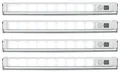 Lunartec LED Streifen ohne Strom: 4er-Set Schwenkbare Lichtleisten, PIR, 9 SMD-LEDs, tageslichtweiß (Licht ohne Strom Innenbeleuchtung, Vitrinenbeleuchtung ohne, Band)