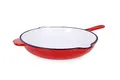 Echtwerk Bratpfanne aus Gusseisen mit Emaille-Beschichtung, Gusseisenpfanne, Ofenpfanne mit zwei Griffen und Ausgießer, Für Backöfen, Grill, BBQ und Induktion geeignet, Ø 26,5 cm, Rot