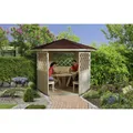 WEKA Sitzlaube, sechseckdach|zeltdach, sechseckig, BxT: 283 x 327 cm - beige