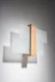 Wandleuchte E27 Echtholz Glas Innenlampe eckig Modern Flur Wohnzimmer Büro