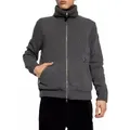 MONCLER Daunenjacke Montgenevre Woll Jacke mit Abnehmbarer Shearling-Kragen gerippte Bündchen, elastischer Saum, Logo-Patch am Ärmel grau XXL