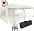 Kronenburg Faltpavillon 3x6m - Wasserfest, UV-Schutz 50+, 3 Seitenteile, champagner