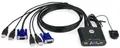 Aten CS22U-AT CS22U-A7 CS22U 2-Port Cable KVM Switch USB and VGA with Remote ~E~