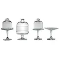 CreaTable 17884 Tortenplatte Mini Patisserie, klar (1 Set, 4-teilig)