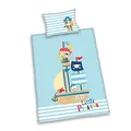 Herding Baby Best Kleinkinder-Bettwäsche-Set, Lara Little Pirates Wendemotiv, Bettbezug 100 x 135 cm, Kopfkissenbezug 40 x 60 cm, Baumwolle/Renforcé, Schwarz, Weiß