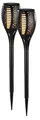 Lunartec Solarfackel: 2er-Set LED-Solar-Gartenfackeln mit Flammen-Effekt und Akku, 58 cm (Solar Fackeln mit Flammeneffekt, Fackel mit Flammeneffekt, Winter)