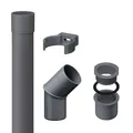 INEFA 2m Fallrohr Set DN50 / 50mm, PVC Anthrazit Dachrinnenzubehör, einfache Steckmontage, Made in Germany