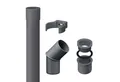 INEFA Regenfallrohr Fallrohr Set DN50 / 50mm, (Anthrazit), Regenrohr-Set aus PVC-U, Dachrinnenzubehör, einfache Steckmontage