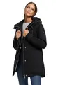 Navahoo Damen Winterjacke (XS-3XL) - 100% Baumwolle Obermaterial, Kapuze mit Kordelzug, Taillierungsband, Warme Jacke Frauen - N038 (S, Schwarz)