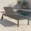 Gardenson Sonnenliege, Anthrazit, Metall, Textil, Uni, 60x35x198 cm, Räder am Kopfende, gastro- und objekttauglich, wetterbeständig, UV-beständig, lichtecht, Rückenlehne verstellbar, Gartenmöbel, Gartenliegen
