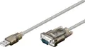 Wentronic Goobay USB seriell RS232 Konverter, 1.5 m - USB 2.0-Stecker (Typ A) > D-SUB/RS-232-Stecker (9-polig) (68875)