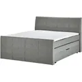 Boxspringbett mit Bettkasten und Topper  ¦ grau ¦ Maße (cm): B: 188 H: 124