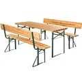 Bierzeltgarnitur klappbar mit Rückenlehne Holz für Outdoor Set bis 8 Personen