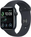 Apple Watch SE 2022 GPS Midnight Alu 44mm Black Silicon Band A2723, NEU Sonstige