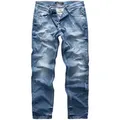 REPUBLIX Straight-Jeans CONNOR Herren Regular Fit Destroyed Jeans blau W32/L34
