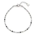 JEWELS BY LEONARDO Armband Ciao Lizo • Arm-Schmuck aus silberfarbenem Edelstahl • aufgereihte geometrische Perlen in Schwarz und Weiß • 18,5-21,5 cm Länge • Schmuck Geschenk für Frauen • 025732