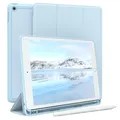 Für Apple iPad 10,2" 7. 8. 9. Gen. Smartcase Touchpen Halterung Tablet Hellblau