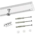 Deco-Raum Gardinenschiene Minimal, 1-läufig, kürzbar, Wunschmaßlänge, Deckenmontage, verschraubt, Aluminium, Komplett-Set vorgebohrt weiß 360 cm