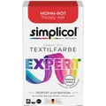simplicol Textilfarbe expert, Mohn-Rot, für Waschmaschine, Pulver, Batikfarbe, 150g