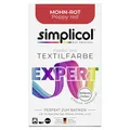 simplicol Textilfarbe expert Mohn-Rot 150 g | Perfektes Färbemittel für Textilien | Stofffarben waschfest für Baumwolle, Wolle & Seide | Farbpulver ideal für Batikfarben, Tie-Dye & Upcycling