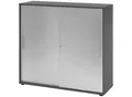 HAMMERBACHER Schiebetürenschrank, V1753S/G/S/RE grafit, silber 2 Fachböden 120,0 x 40,0 x 110,0 cm