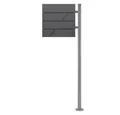 ML-DESIGN Standbriefkasten Briefkasten Postkasten mit Zeitungsfach, inkl. Standfuß, Briefkastenanlage mit Ständer Silber 120cm Mailbox mit Pfosten
