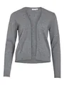 Vila Damen Viril Short L/S Knit Cardigan-noos Strickjacke, Medium Grey Melange,M