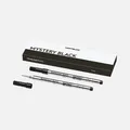 2x MONT BLANC Tintenschreiber Tintenroller Mine Metall Stärke F Fein Schwarz neu
