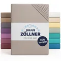 Julius Zöllner Jersey Spannbettlaken für Baby- & Kinderbett, 100% Jersey-Baumwolle, OEKO-TEX Standard 100 zertifiziert, Größe: 60x120cm / 70x140cm, 1er Pack, taupe